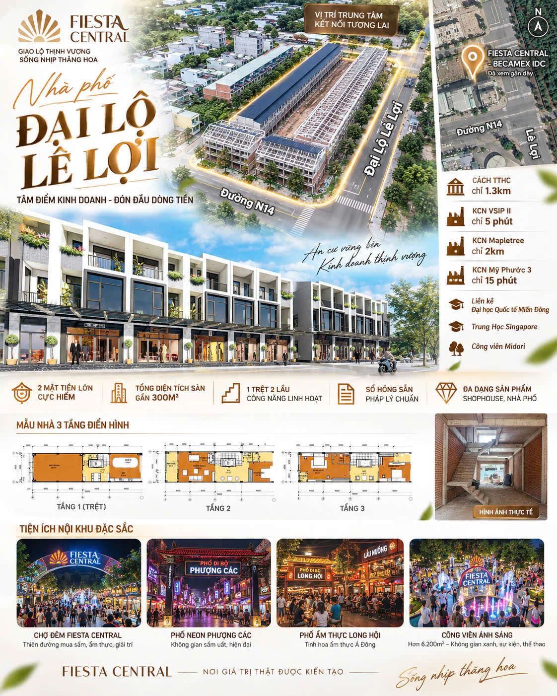Bán Shophuose Fiesta Central  Tại Bình Dương - MT Đại Lộ Lê Lợi - Thích Hợp Kinh Doanh Cho Thuê - 16016096
