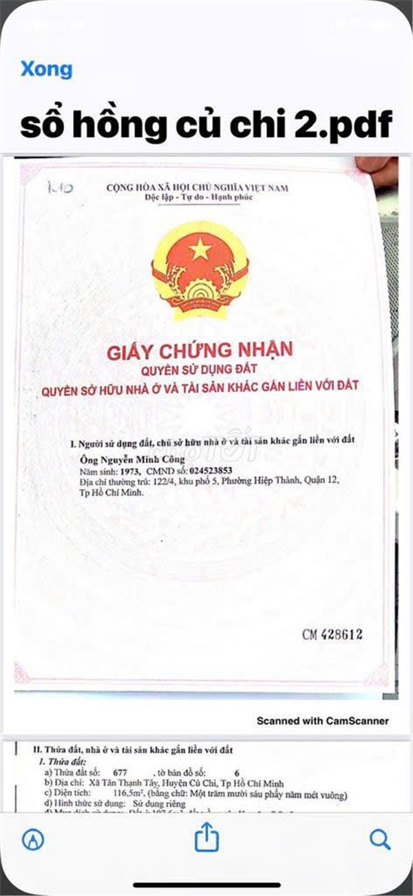 ĐẤT ĐẸP – GIÁ TỐT  – CHÍNH CHỦ CẦN BÁN Tại Tân Thạnh Tây cũ, Củ Chi, TP.HCM 16016169