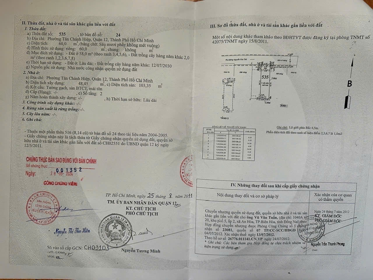 BÁN NHÀ 60M2, 1 TRỆT 1 LẦU, 3 PN, HẺM RỘNG 5M, Đ.TÂN CHÁNH HIỆP 24, P.TÂN CHÁNH HIỆP, Q.12, HCM 16016301