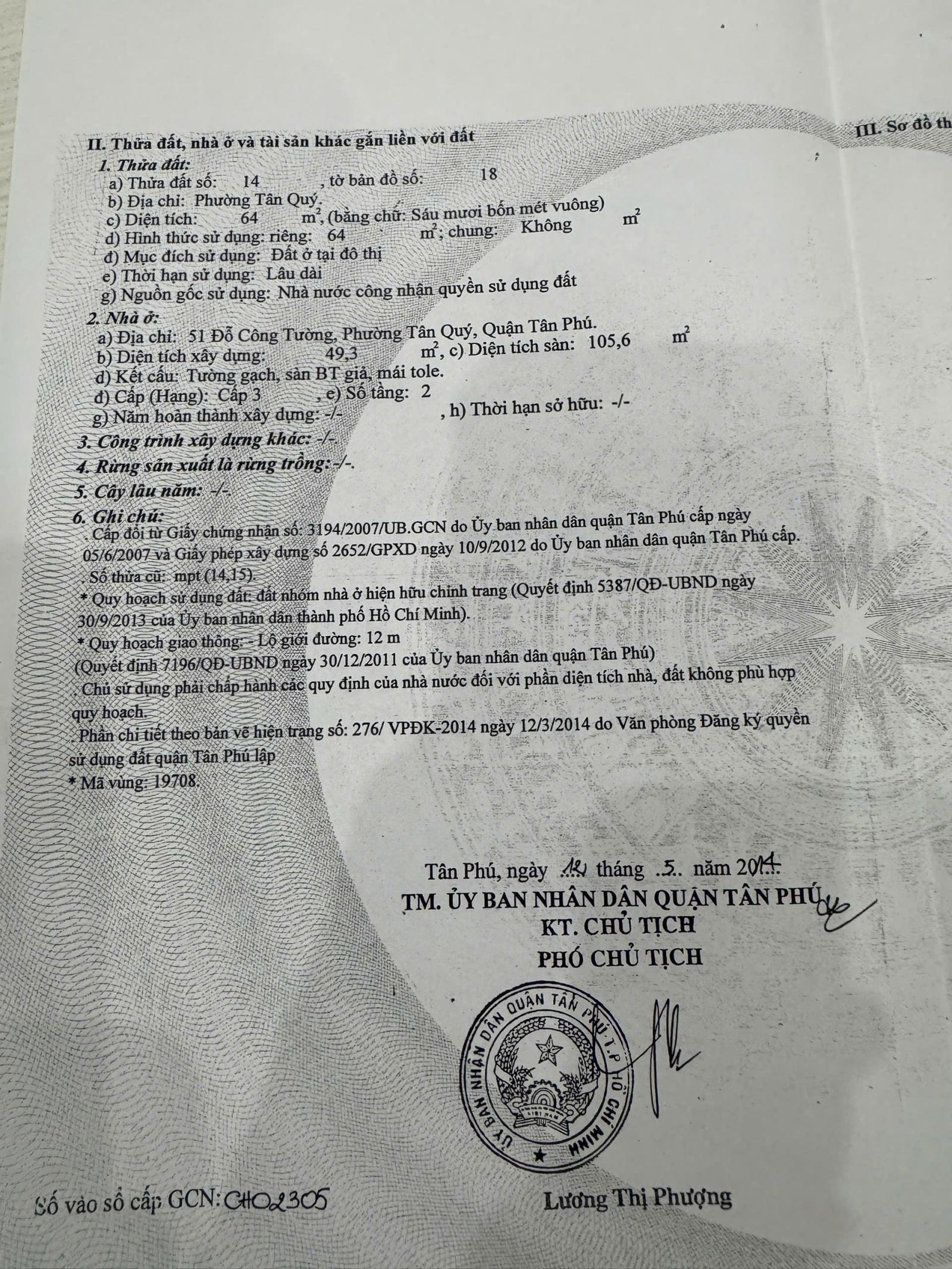 Chính chủ bán nhà mặt tiền Đỗ Công Tường, gần Aeon Tân Phú 16016526