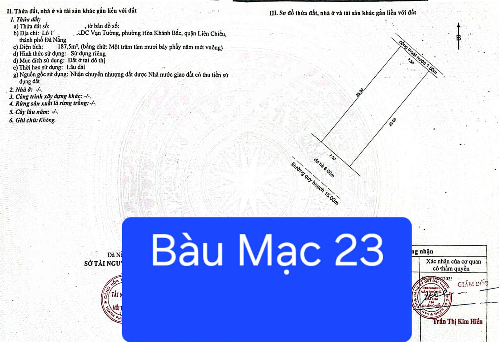 🔴💥Bán đất đường 15m Bàu Mạc 23 - Sát Nguyễn An Ninh 16016689
