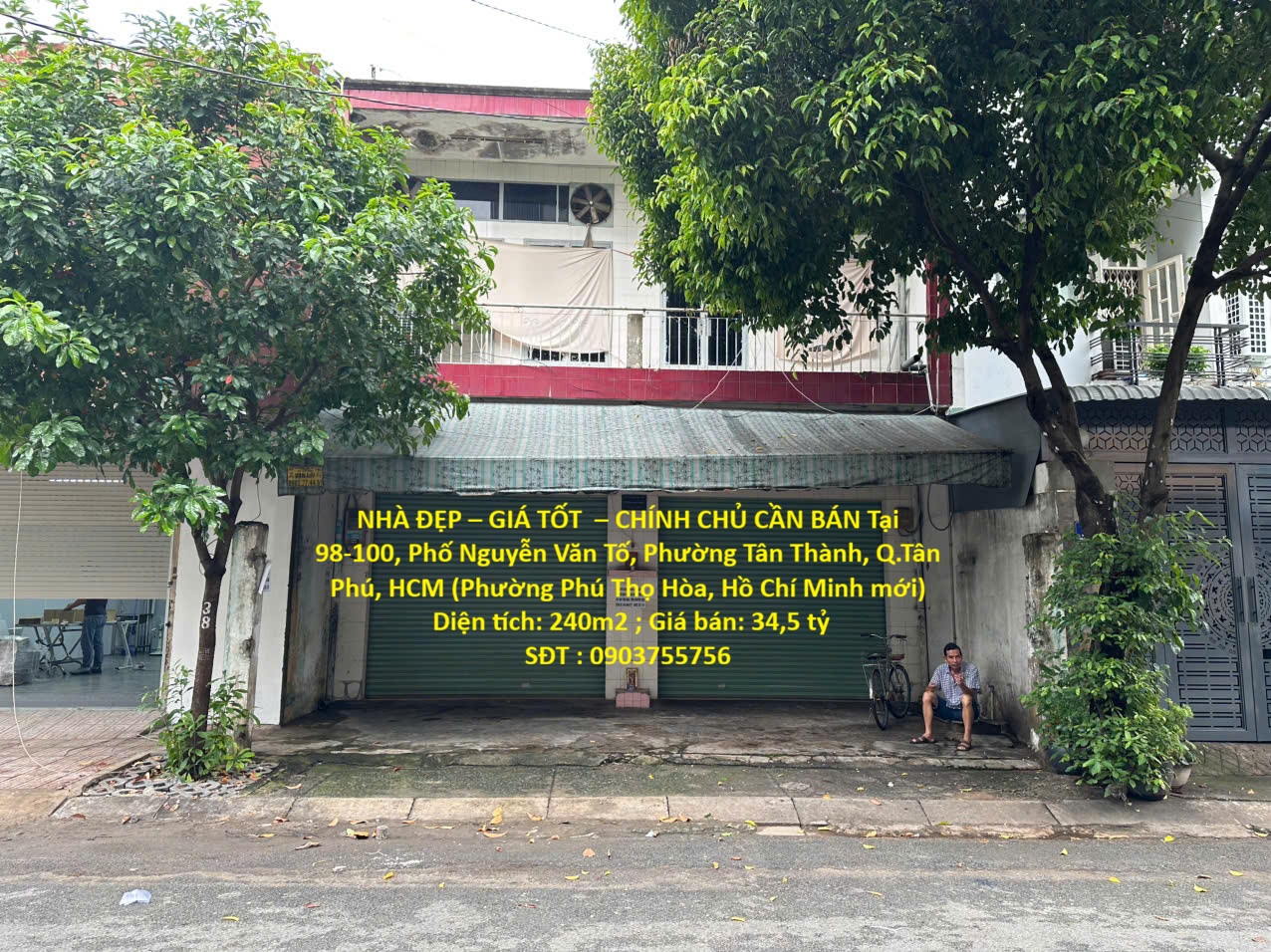 NHÀ ĐẸP – GIÁ TỐT  – CHÍNH CHỦ CẦN BÁN Tại 98-100, Phố Nguyễn Văn Tố, Phường Tân Thành, Q.Tân Phú, 16016762