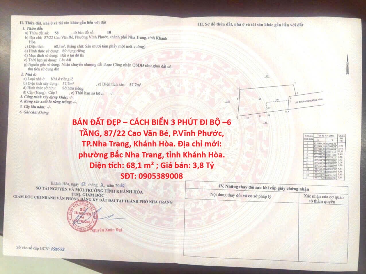 BÁN ĐẤT ĐẸP – CÁCH BIỂN 3 PHÚT ĐI BỘ –6 TẦNG, Cao Văn Bé, P.Vĩnh Phước, TP.Nha Trang, Khánh Hòa 16016926