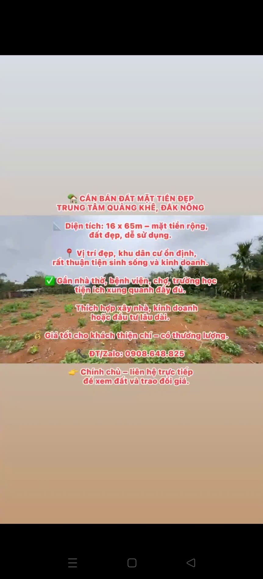 ĐẤT ĐẸP – CHÍNH CHỦ CẦN BÁN LÔ ĐẤT Mặt Tiền Đ. Trung Tâm Quảng Khê, H. Đắk Glong, T. Đắk Nông 16016929