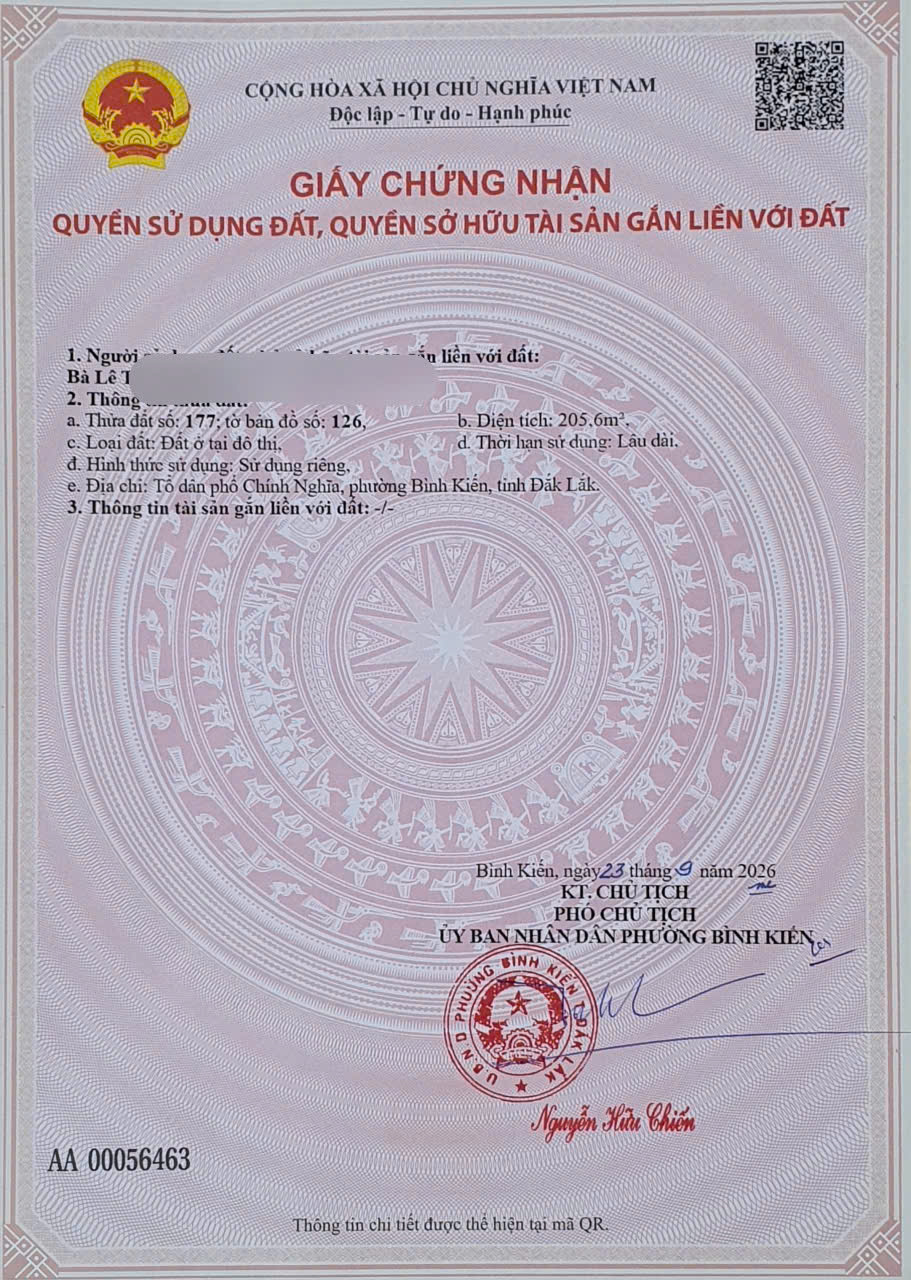 CHÍNH CHỦ BÁN NHANH CĂN NHÀ TẠI Xã An Phú, Thành phố Tuy Hòa, Phú Yên 16017464