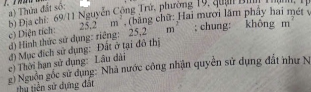 Nhà 2 tầng 4x7m, 69/11 Nguyễn Công Trứ 3.5 tỷ 16017640
