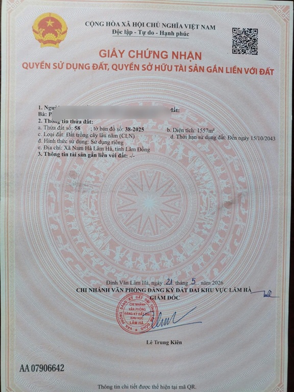 CHÍNH CHỦ CẦN BÁN LÔ ĐẤT SIÊU ĐẸP 4614m2 TẠI XÃ NAM HÀ LÂM HÀ, TỈNH LÂM ĐỒNG (THÍCH HỢP HOMESTAY / 16018013