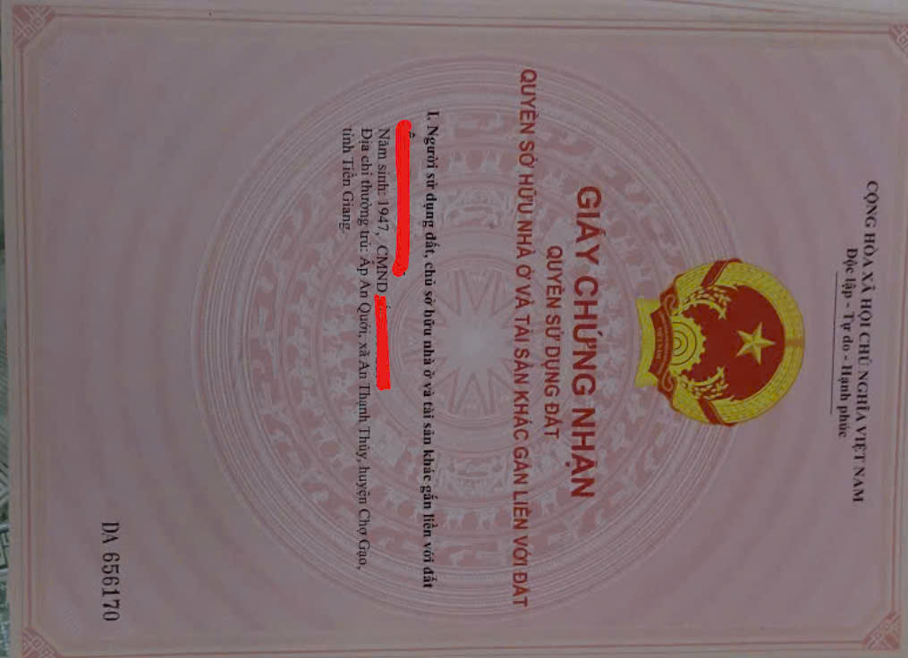 BÁN GẤP ĐẤT THỔ CƯ MẶT ĐƯỜNG HÒA LẠC TRUNG – HÒA ĐỊNH, CHỢ GẠO, TIỀN GIANG 16018035
