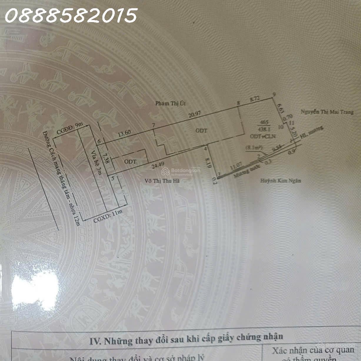 Bán nhà mặt phố 445, Cách Mạng Tháng Tám, Phường Phú Cường, 438.1m2 16018279