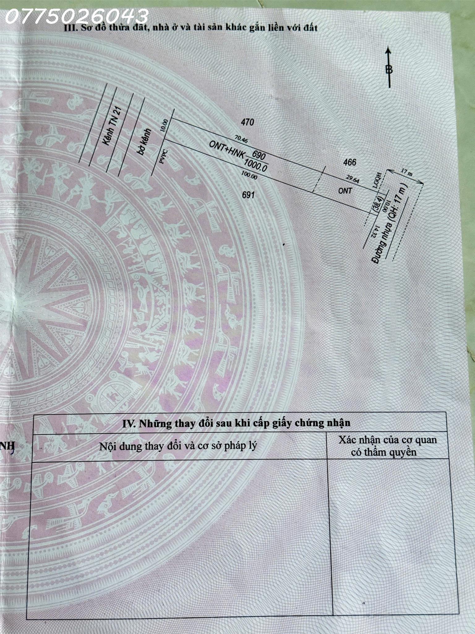 Chính chủ cần bán lô đất siêu đẹp tại Ấp Cầu Trường, xã Hảo Đước, DT 1.000m2, giá 900tr 16018452