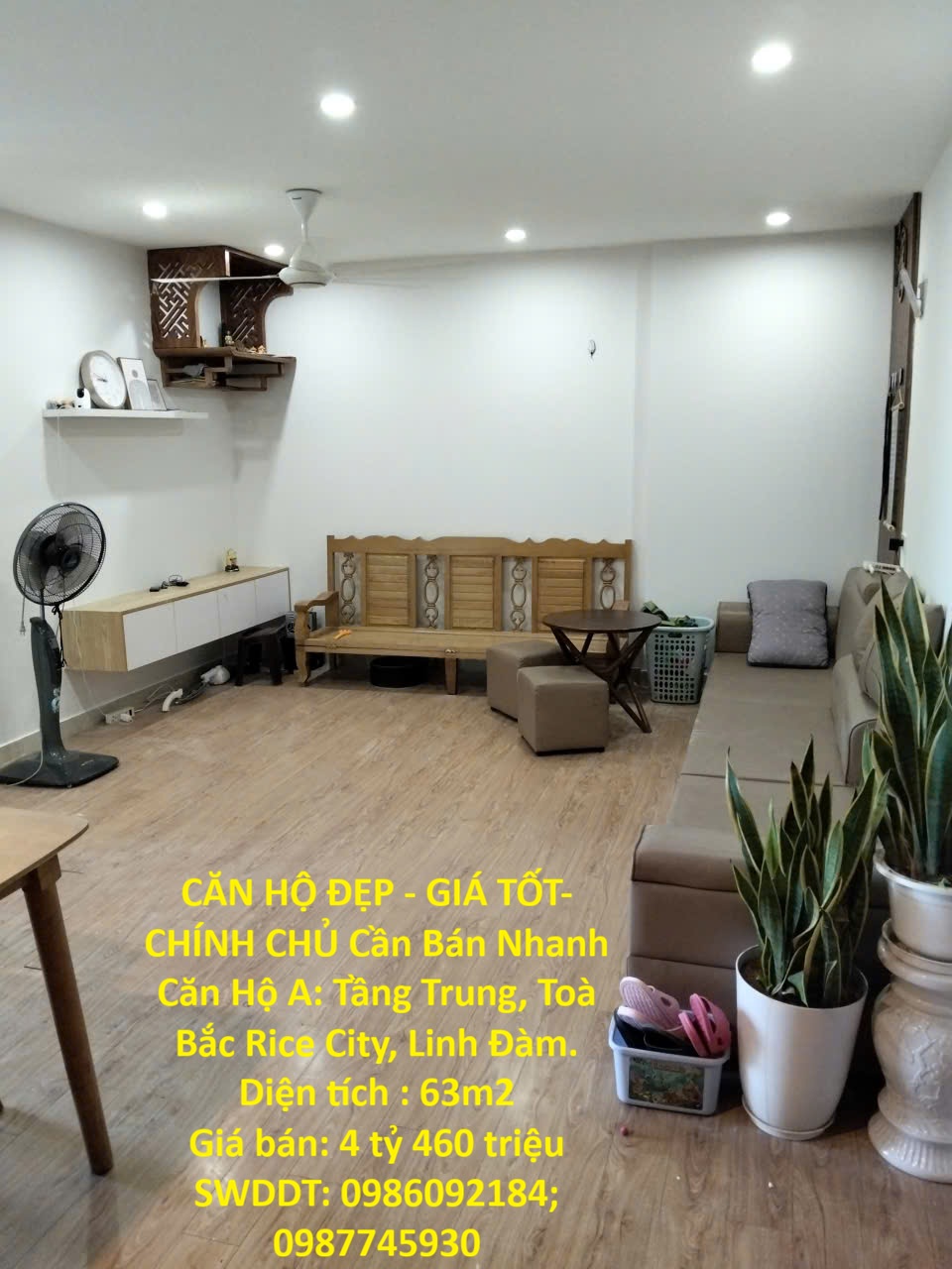 CĂN HỘ ĐẸP - GIÁ TỐT- CHÍNH CHỦ Cần Bán Nhanh Căn Hộ A: Tầng Trung, Toà Bắc Rice City, Linh Đàm. 16018634