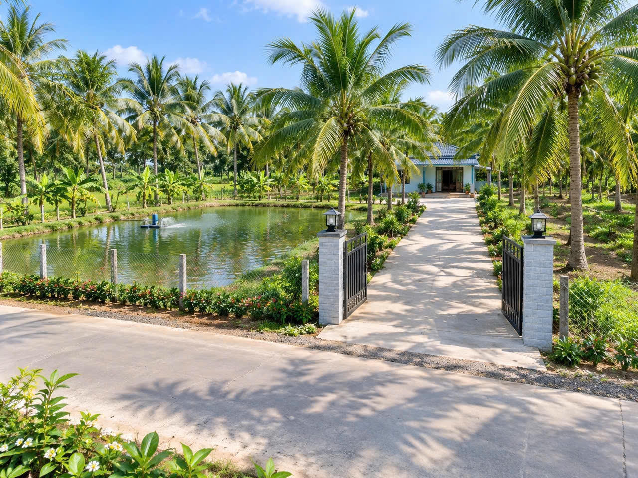 Sở hữu ngay 1 sào đất vườn 200m2 thổ cư, mặt tiền 37m, có ao cá vườn dừa xanh mát, giá 1,55 tỷ 16018808