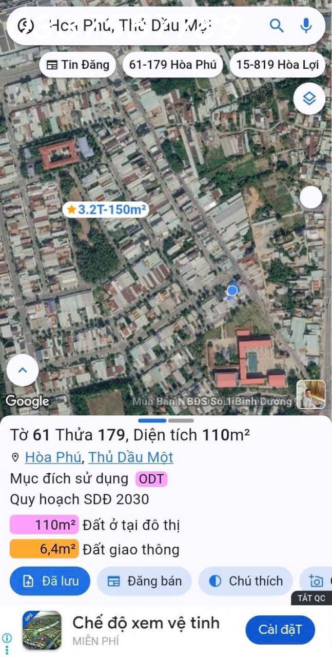 Bán đất tặng nhà cấp 4 tại Hòa Phú, Thủ Dầu Một, DT 110m2 full thổ cư, giá 5,8 tỷ 16018975