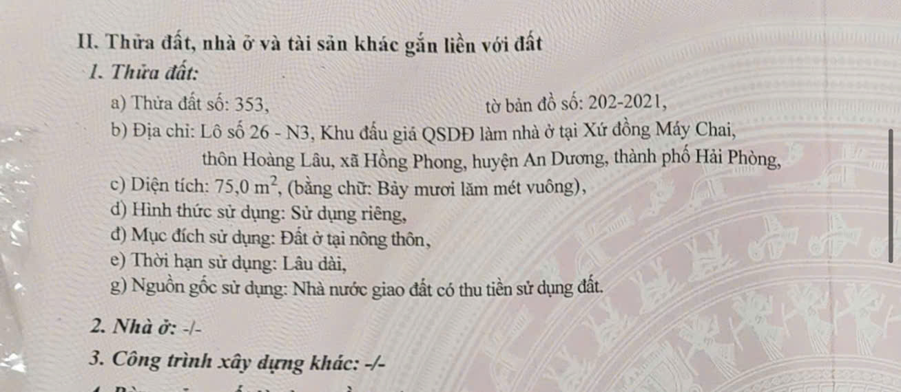CHÍNH CHỦ CHO THUÊ ĐẤT MẶT TIỀN – KHU CÔNG NGHIỆP TRÀNG DUỆ, HẢI PHÒNG 16019370