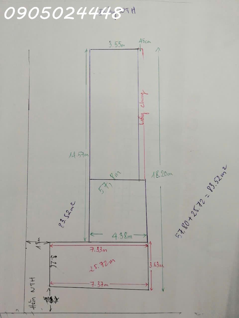 Chính chủ bán nhà 2 MT đường Nguyễn Thái Học, P Quy Nhơn. DT 83.5m2, giá 10.2 tỷ 16019391