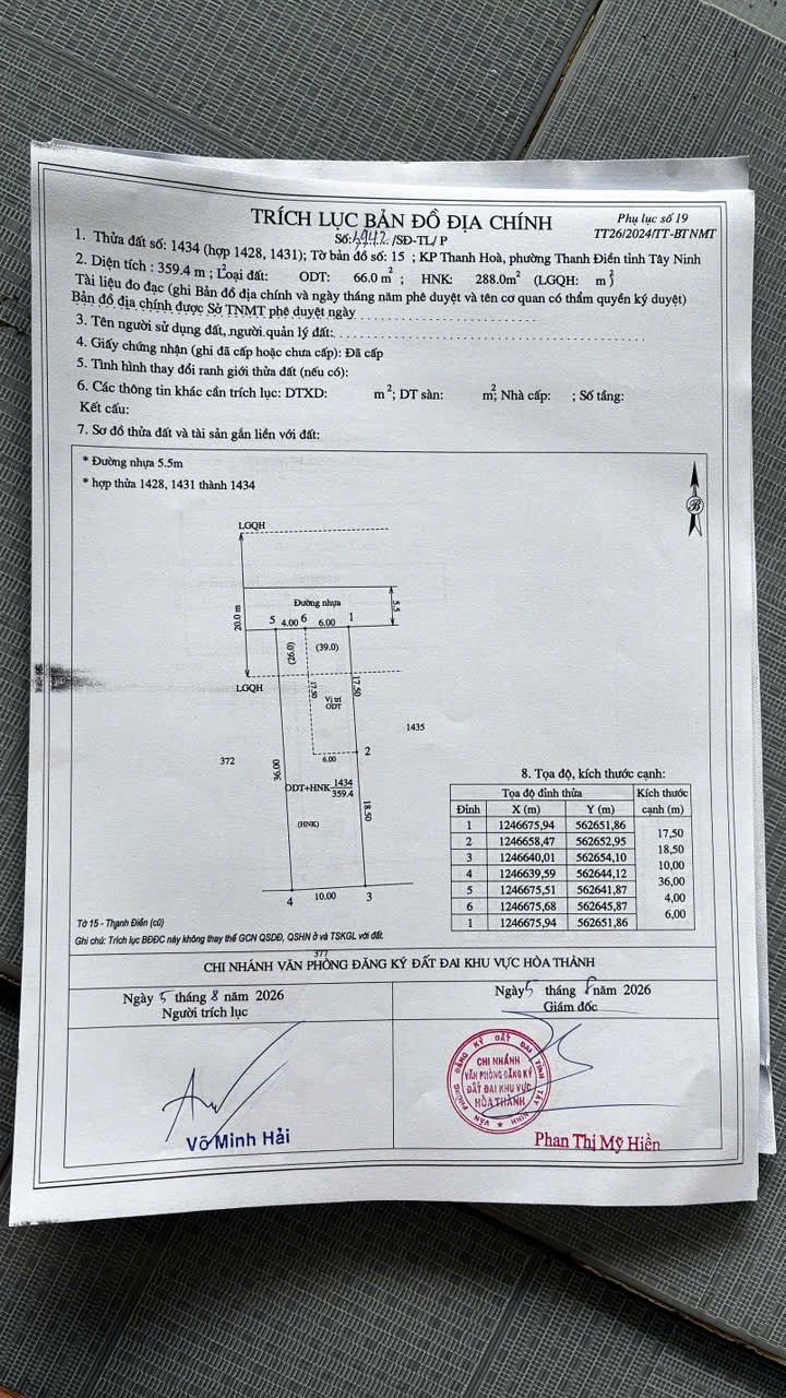 CHỈ 750 TRIỆU – SỞ HỮU NGAY LÔ ĐẤT ĐẸP TẠI Khu phố Thanh Hòa, phường Thanh Điền, Tây Ninh 16019826