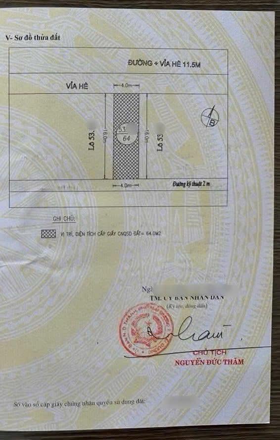 Bán lô đất khu Vạn Phúc, ph Tứ Minh, TP Hải Dương, 64m2, mt 4m, đường 11.5m, chỉ 2.x tỷ 16019851