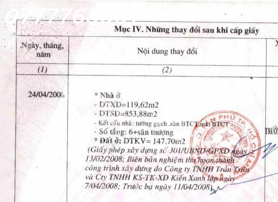 🏢 NGỘP BANK TÒA CDHDV 30P PHÚ THỌ HÒA - 7 TẦNG THANG MÁY - CHỈ 20 TỶ 16019951