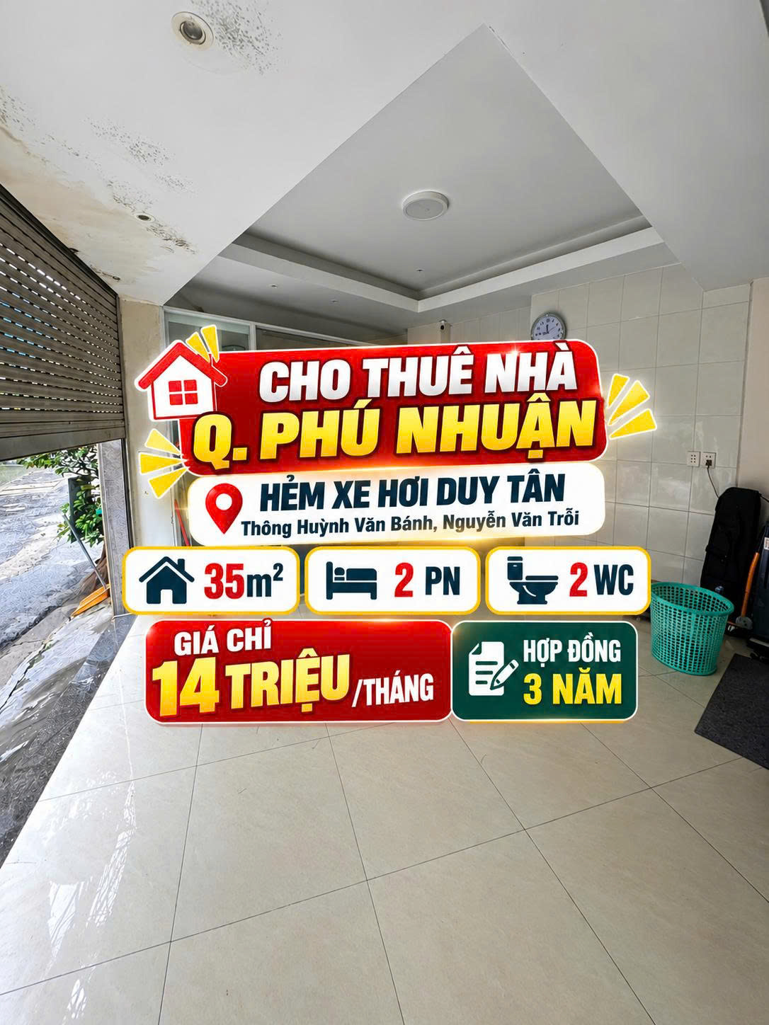 Cho thuê nhà hẻm xe hơi Duy Tân ,Phú Nhuận ,35m2, 2PN   14tr 16019978