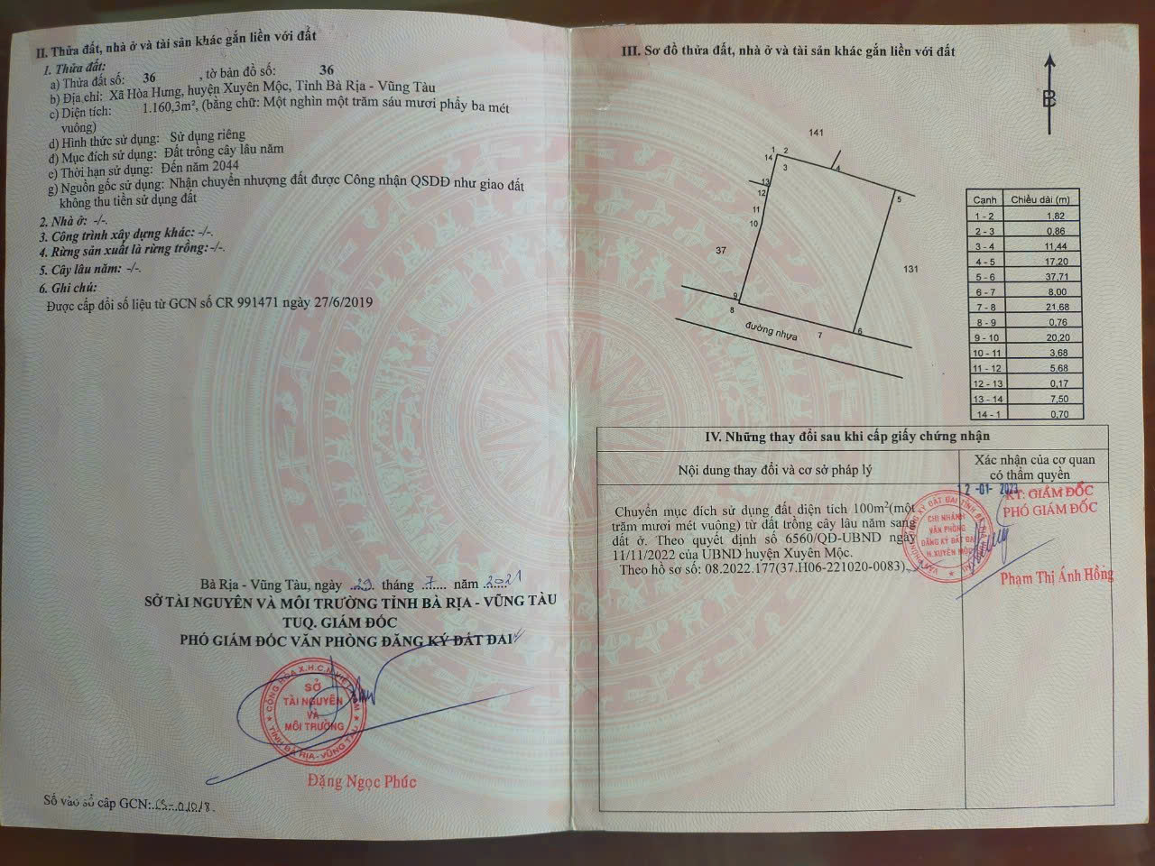 * CHÍNH CHỦ BÁN ĐẤT ĐẸP TẠI XÃ HÒA HƯNG, XUYÊN MỘC, BÀ RỊA – VŨNG TÀU * 16020035