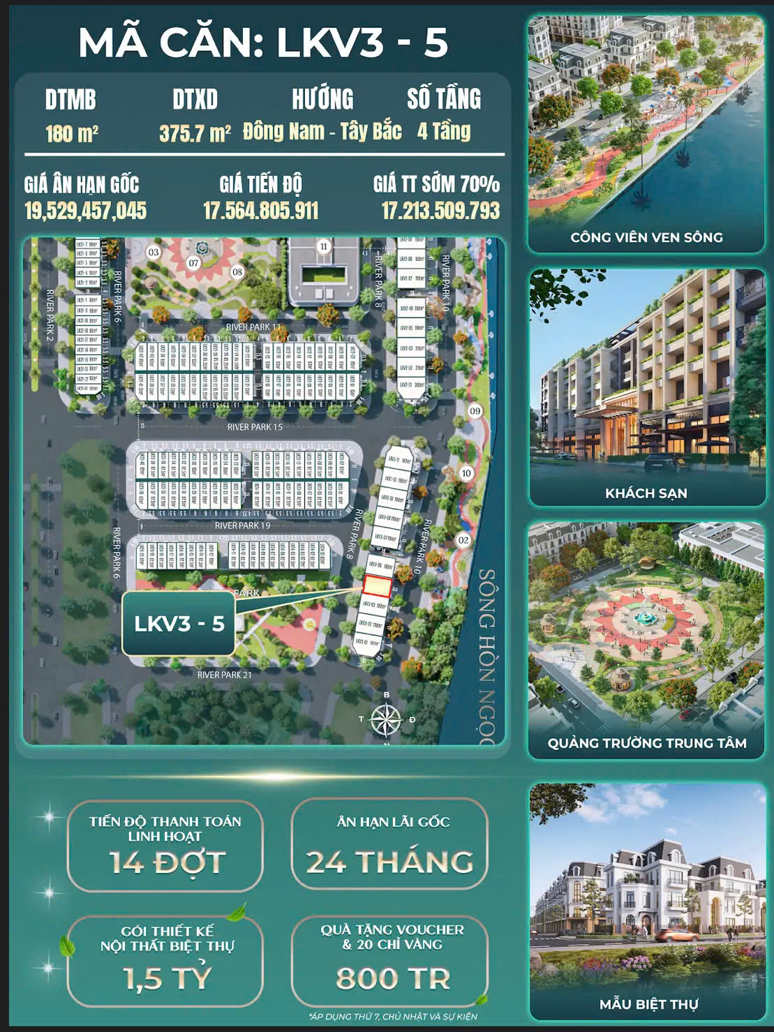 BÁN CĂN HOA HẬU VEN SÔNG HOÀNG HUY GREEN RIVER (MÃ CĂN: LKV3 - 5) 16020321