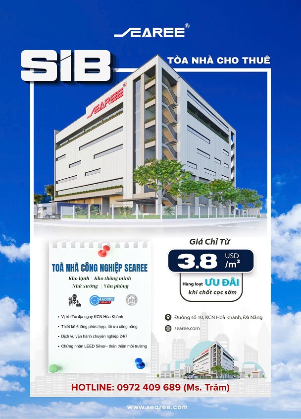CHO THUÊ KHO XƯỞNG TÒA NHÀ SIB – SEAREE, KCN HÒA KHÁNH - ĐÀ NẴNG 16020517