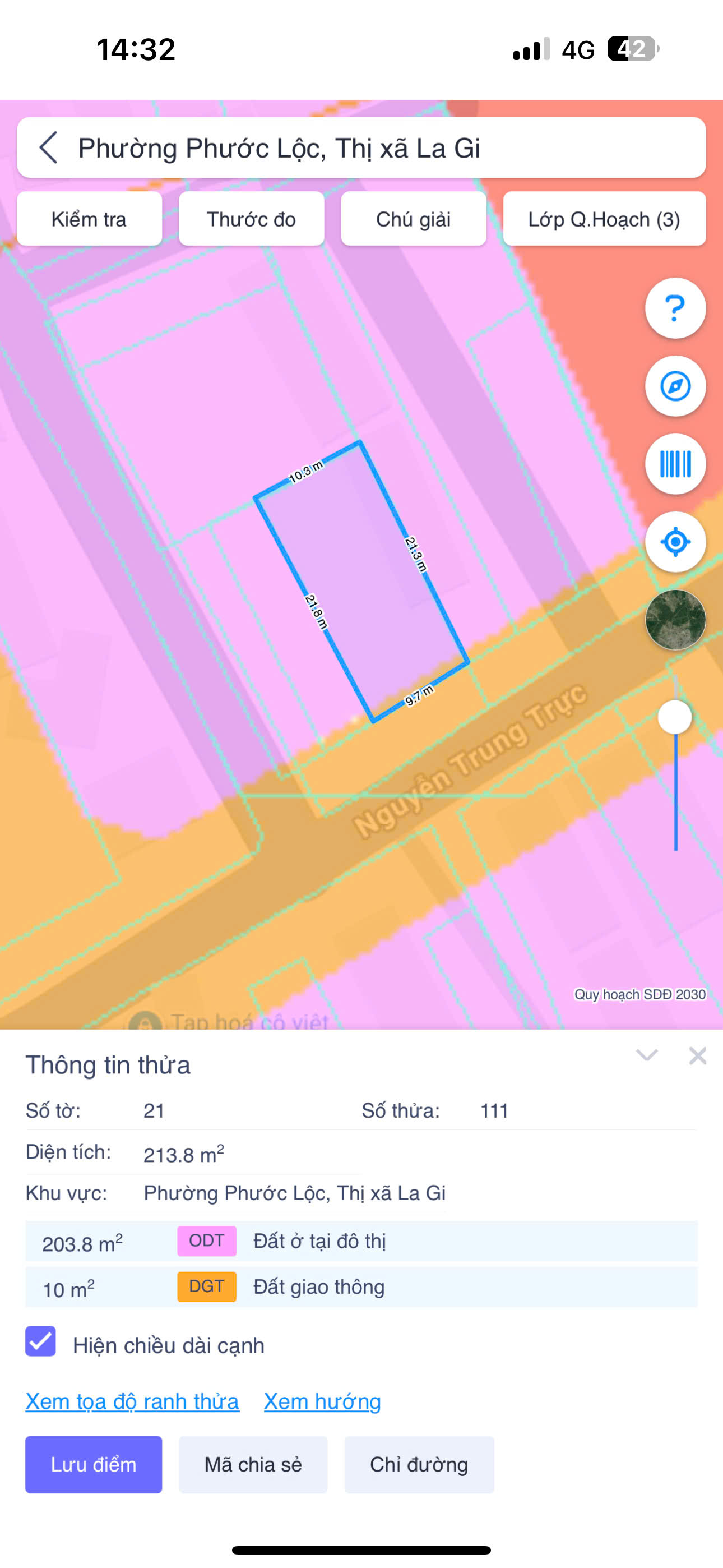Bán 211m2 đất mặt tiền Nguyễn Trung Trục, Phước Lộc, LaGi chỉ 1.7 tỷ 16020538