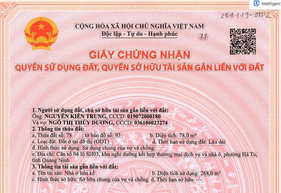 Chính chủ cần bán gấp căn nhà liền kề nằm ngay trên trục chính đắc địa nhất dự án Khe Cá 16020972