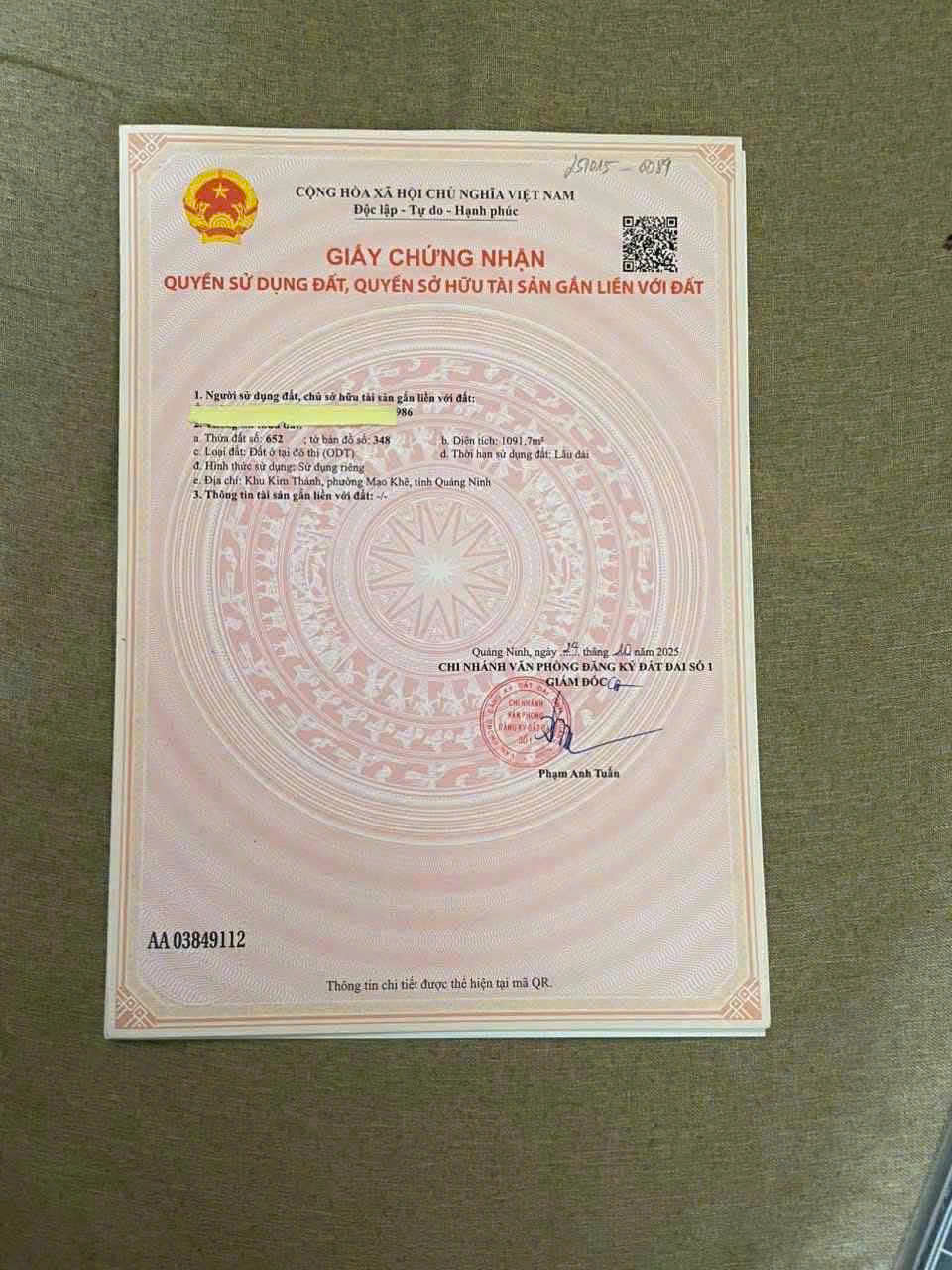 Bán đất khu đô thị kim sơn, mạo khê, quảng ninh 1.091m² 16020974