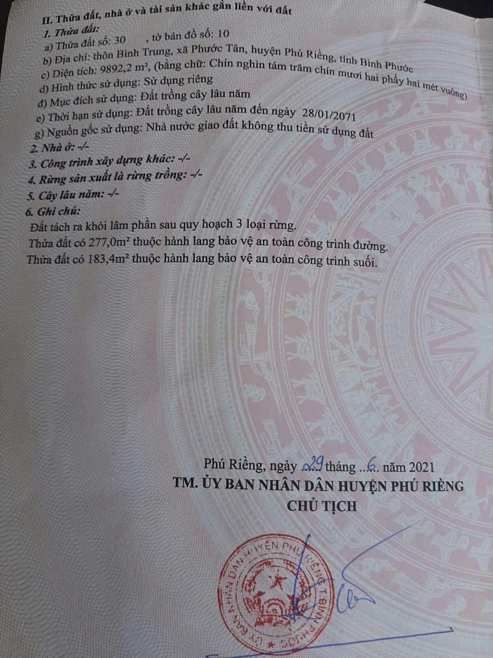 ĐẦU TƯ SINH LỜI - CHÍNH CHỦ CẦN BÁN ĐẤT TẠI Xã Phước Tân, Huyện Phú Riềng, Tỉnh Bình Phước 16020987