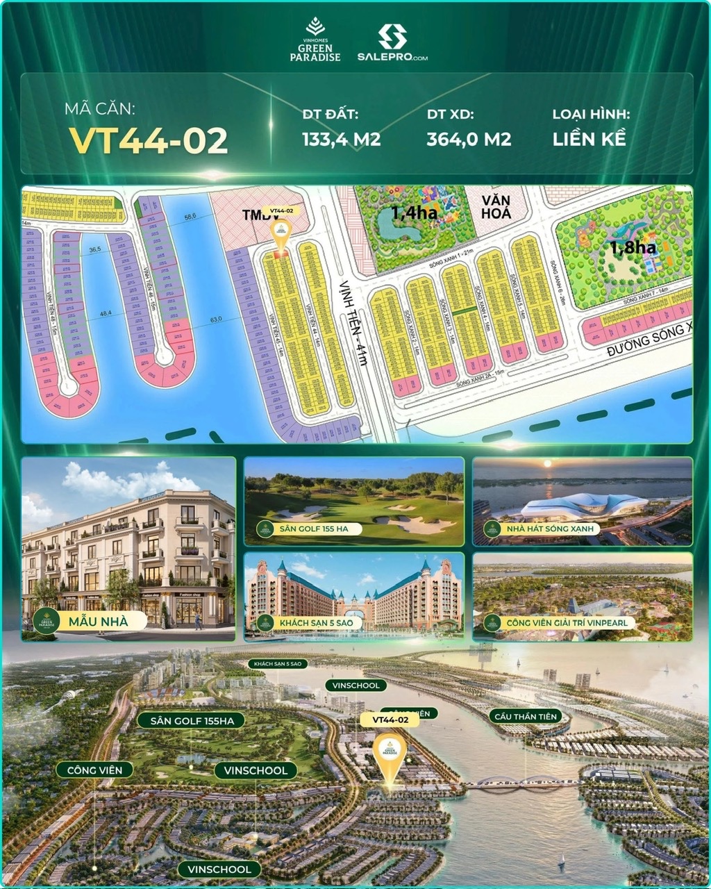 Kính gửi Anh/Chị thông tin căn: 🔹 Mã căn: VT44-02 Khu Vịnh Tiên  Cần Giờ 16021235