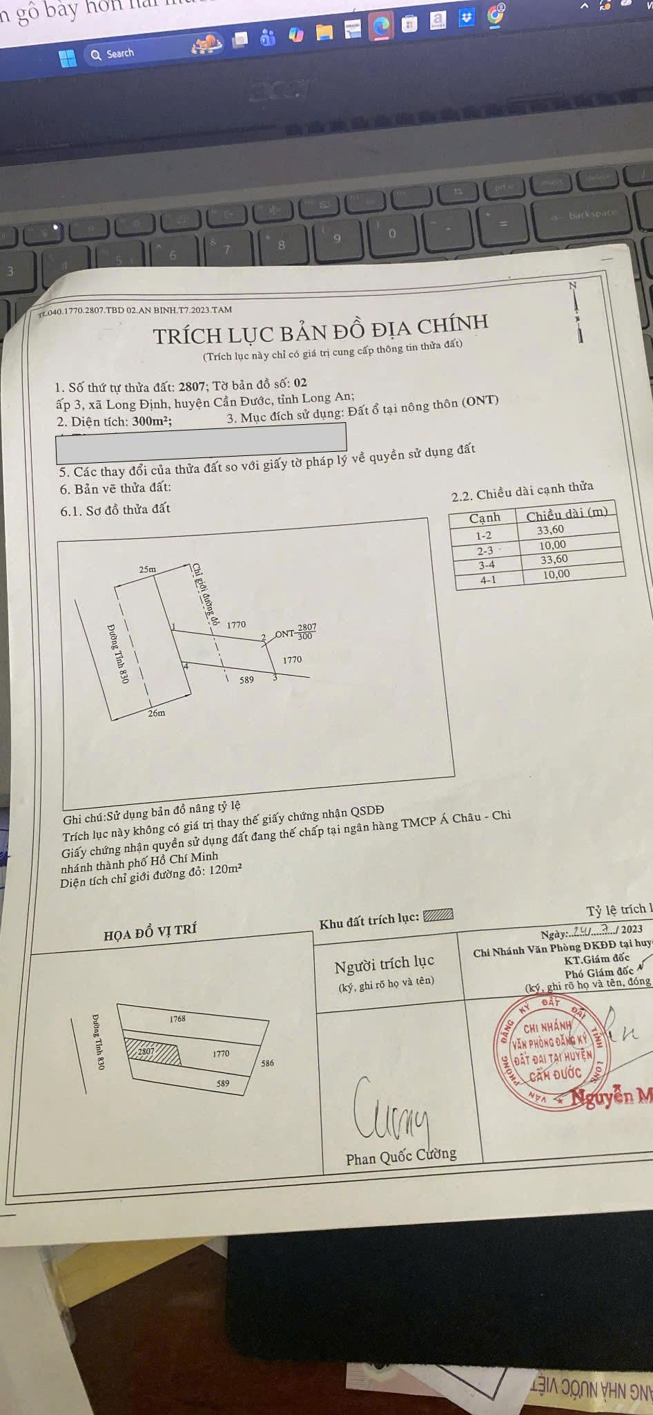 BÁN ĐẤT DT: 1201M2 ( 300M2 THỔ CƯ), NGANG 16.5M, SẴN SỔ TẠI MẶT TIỀN ĐƯỜNG DT830, CẦN ĐƯỚC, LONG AN 16021257