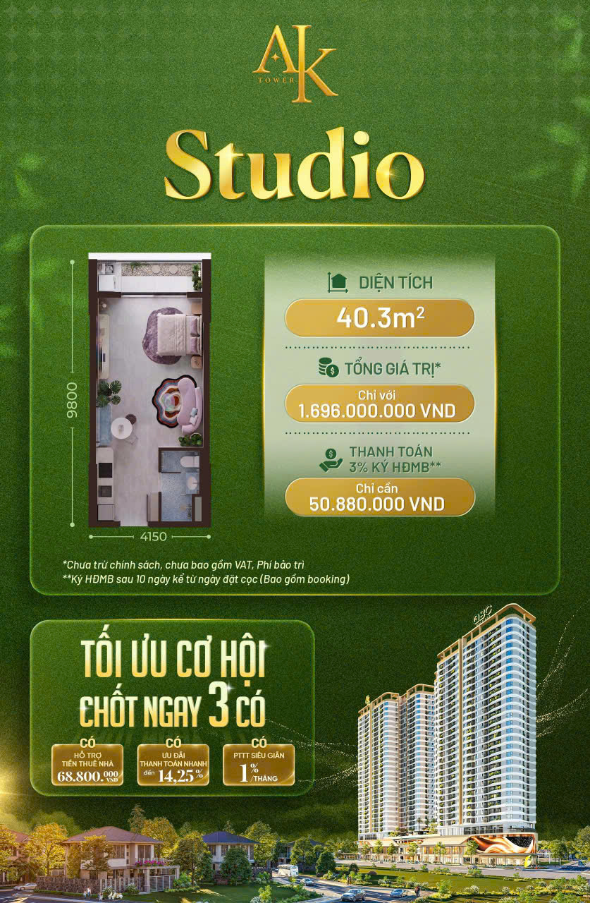 A&K tower- cơ hội sỏ hữu Nhà O Đồng tại An Phú TPHCM có 2 tầng thương mại ParcMall. 16021334