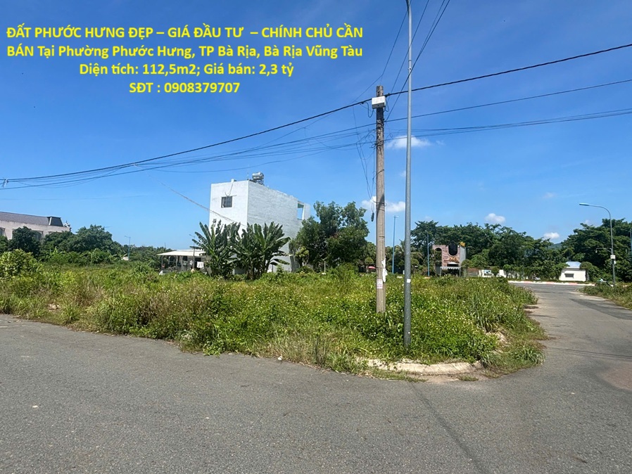 ĐẤT PHƯỚC HƯNG ĐẸP – GIÁ ĐẦU TƯ  – CHÍNH CHỦ CẦN BÁN Tại Phường Phước Hưng, TP Bà Rịa, Bà Rịa Vũng 16021460