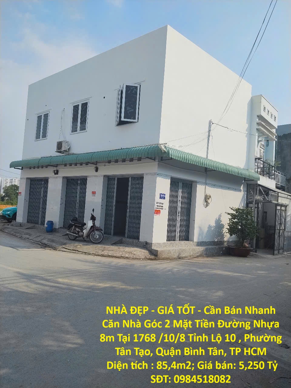 NHÀ ĐẸP - GIÁ TỐT - Cần Bán Nhanh Căn Nhà Góc 2 Mặt Tiền Đường Nhựa 8m Tại Quận Bình Tân, TP HCM 16021674
