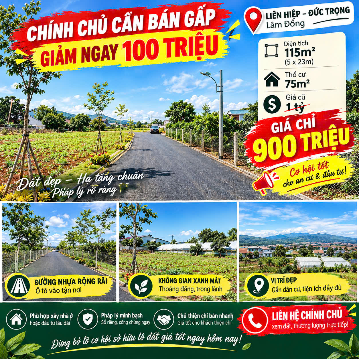 💥 900 TRIỆU SỞ HỮU NGAY LÔ ĐẤT 115M² TẠI LIÊN HIỆP! 💥 16022087