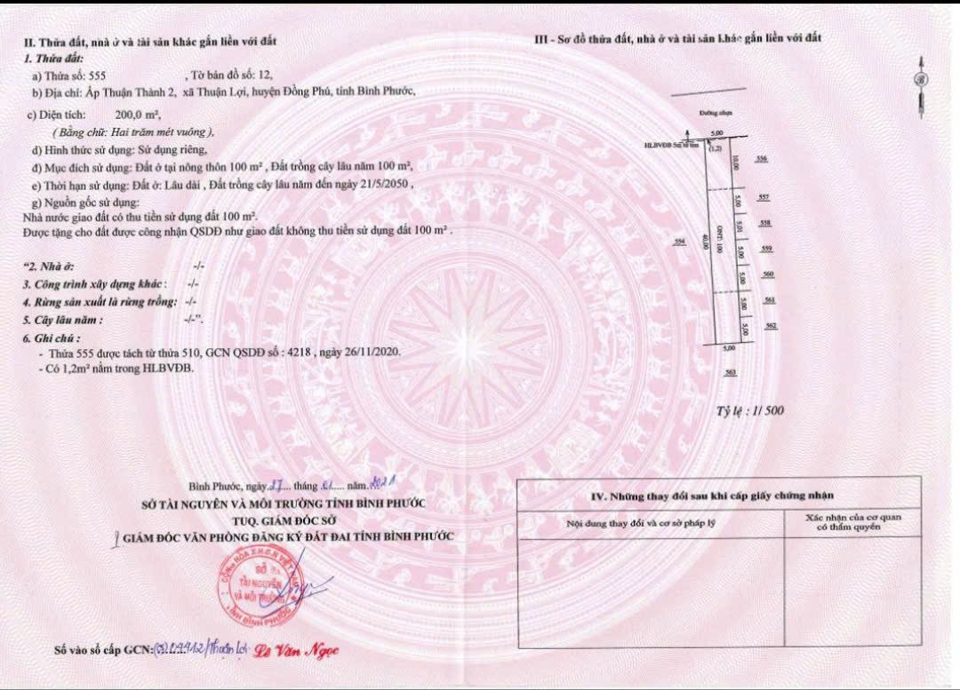 ĐẤT GIÁ RẺ- CHÍNH CHỦ CẦN BÁN ĐẤT KDC THÁI THÀNH SẴN TẠI Xã Thuận Lợi, Đồng Phú, Bình Phước 16022201