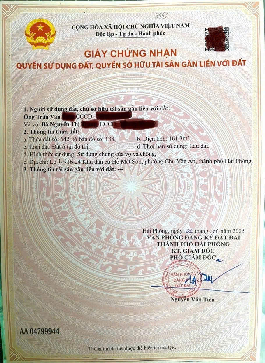 Chính chủ bán hoặc cho thuê lô góc 2 mặt tiền khu Hồ Mật Sơn, Sao Đỏ - 161m2, giá đầu tư 16022365