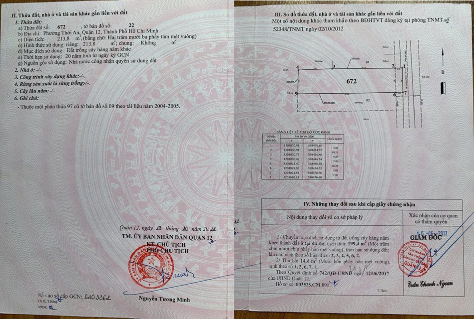 BÁN LÔ ĐẤT 370M² – NGANG 12M – GIÁ 24.9 TỶ – Phường Thới An, Quận 12, Tp Hồ Chí Minh 16022551