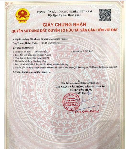 BÁN ĐẤT MINH HÒA, DẦU TIẾNG, BÌNH DƯƠNG – GIÁ CHỈ 2 TRIỆU/M² 16022610
