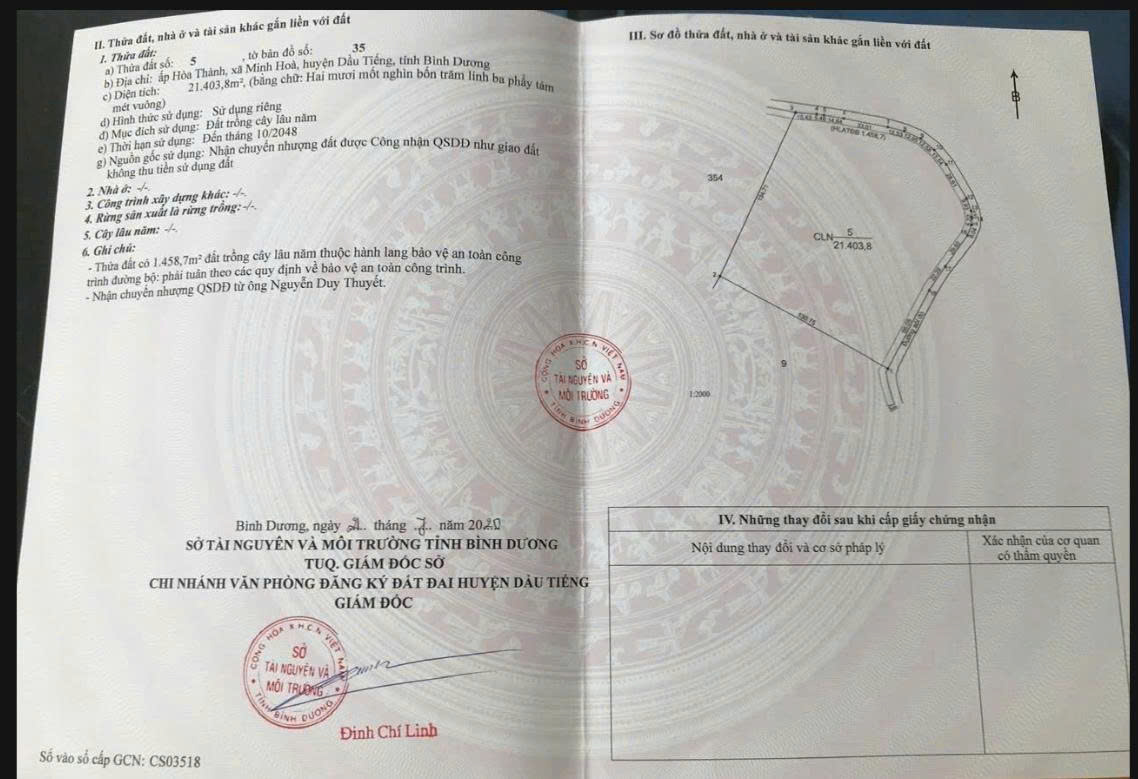 BÁN ĐẤT MINH HÒA, DẦU TIẾNG, BÌNH DƯƠNG – GIÁ TỐT 16022611