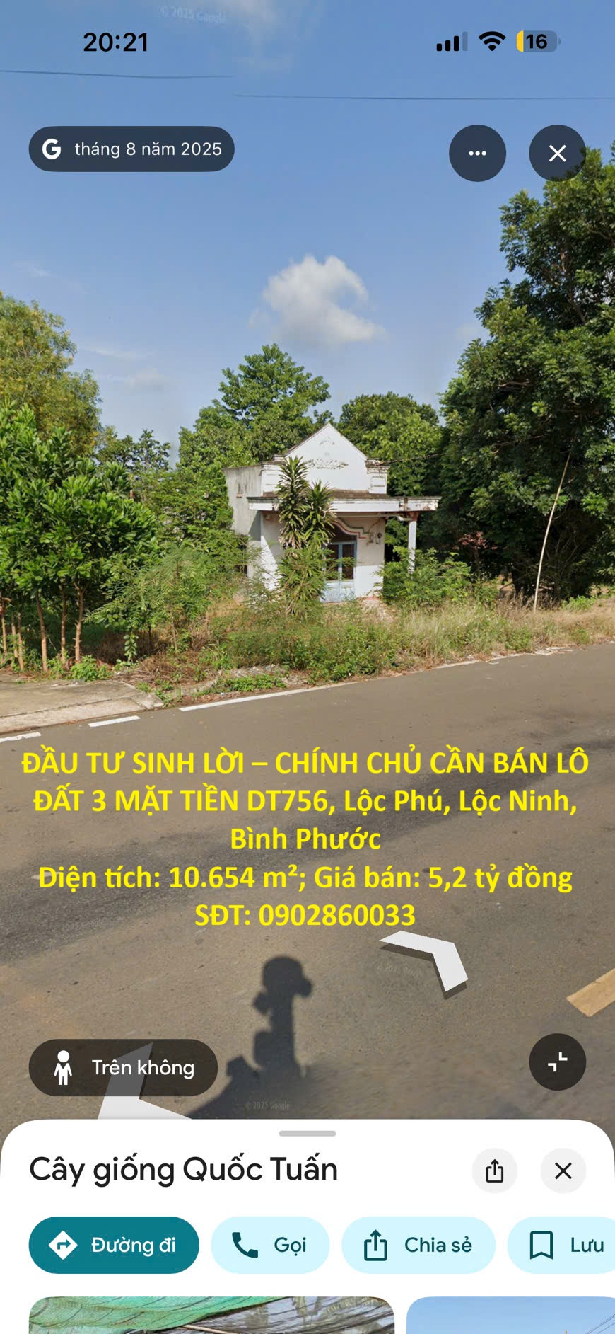 ĐẦU TƯ SINH LỜI – CHÍNH CHỦ CẦN BÁN LÔ ĐẤT 3 MẶT TIỀN DT756, Lộc Phú, Lộc Ninh, Bình Phước 16022821