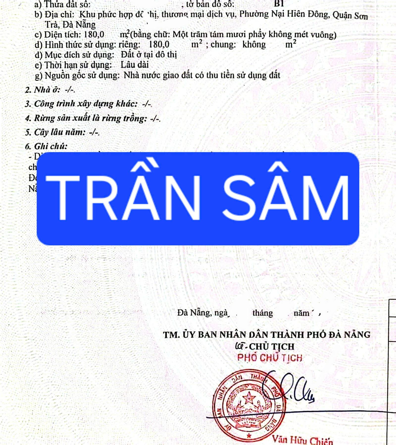 🔴💥Bán đất đường 7,5m Trần Sâm - View núi Sơn Trà 16022965