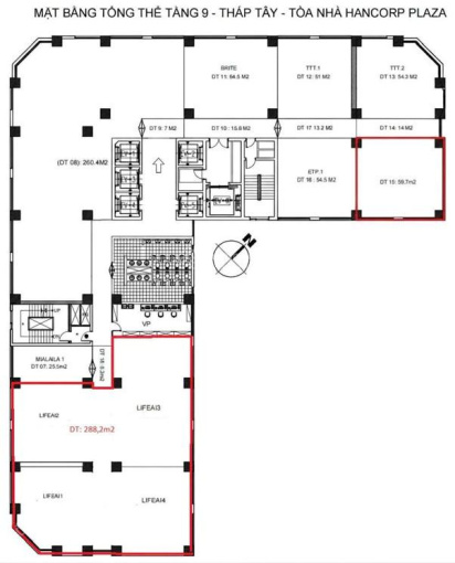 Văn phòng cho thuê hạng B: Tầng 9 Hancorp Plaza, 72 Trần Đăng Ninh 16023049