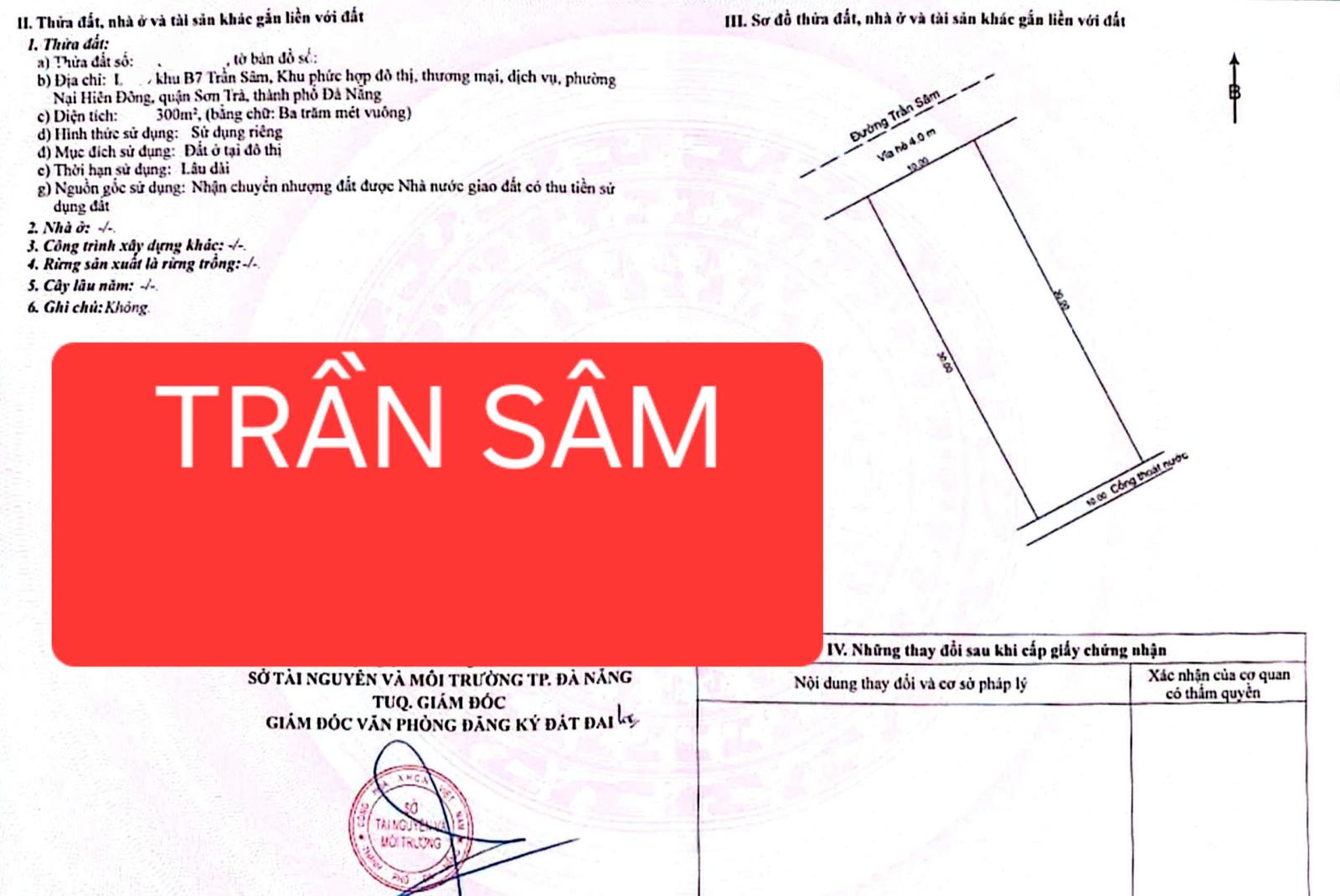 💥HÀNG HIẾM - Cặp đất đường Trần Sâm - DT: 600m2 -Gía đầu tư 16023174