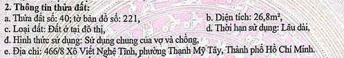 Nhà 3 tầng 4x6m sát mặt tiền, 466/8 Xô Viết Nghệ Tĩnh 3.5 tỷ 16023247