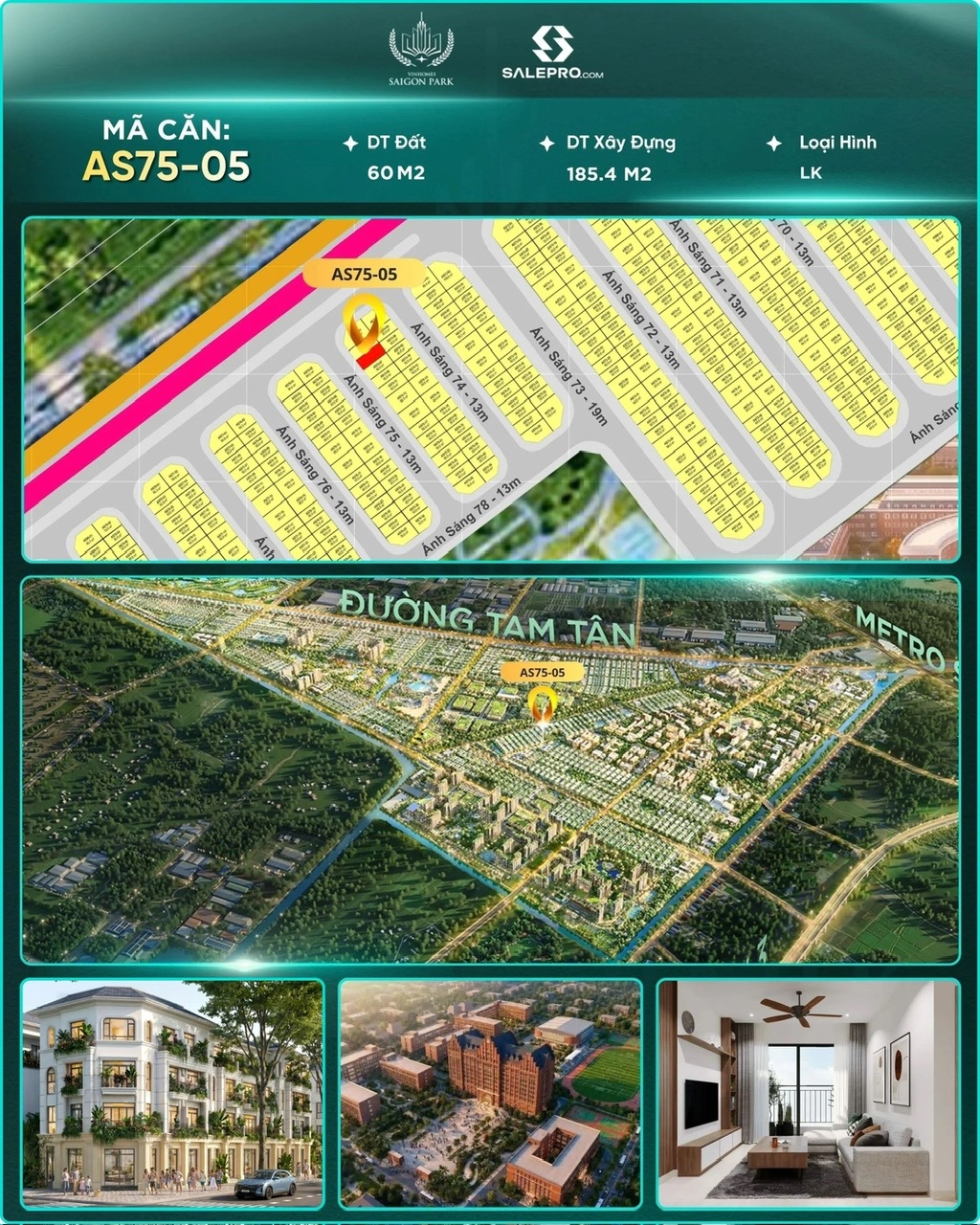 Kính gửi Anh/Chị thông tin căn🔹 Mã căn: AS75-05 NHÀ PHỐ VINHOMES HỐC MÔN 16023443