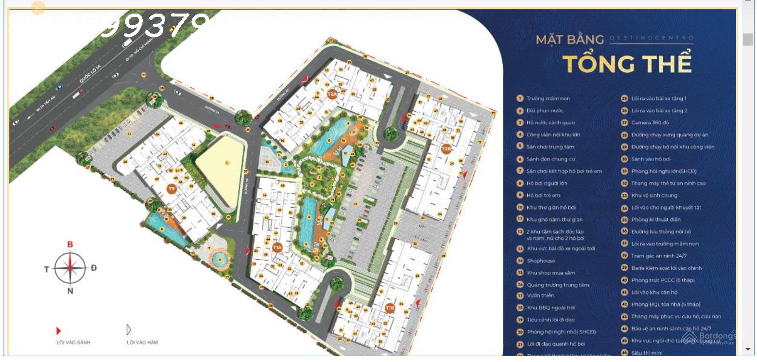 Căn VIP - Siêu hiếm 2PN, 2WC, DT 56m2 tại T1A - 12A.11, Destino Centro, giá 2,1 tỷ 16023507