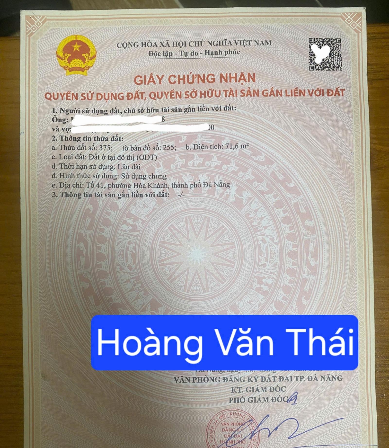 Chào bán đất 2 mặt kiệt Hoàng Văn Thái - kiệt thông 16023595