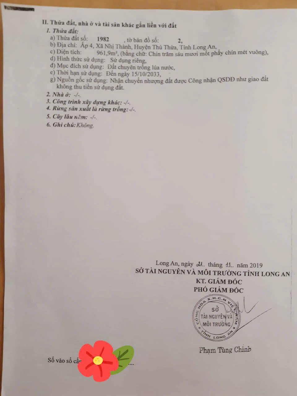 Bán đất thủ thừa sát kcn hòa bình, đón đầu sóng phát triển đô thị 16023666